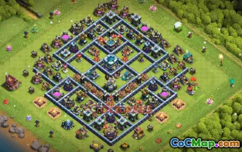 Town Hall 13 Trophy Base – Clash of Clans Defense Link #49518