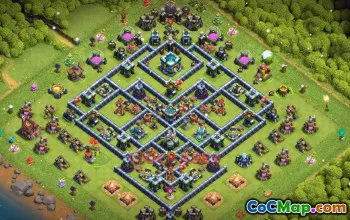 Town Hall 13 Trophy Base | Clash of Clans Defense & Trophy Link #49522