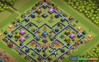 Town Hall 13 Trophy Base - Clash of Clans Legend Top Layouts #48788