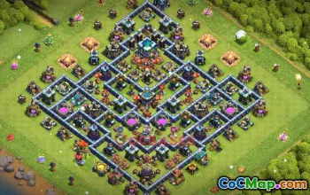 Town Hall 13 Trophy Base Link | Clash of Clans Defense #49525