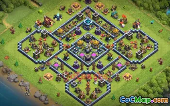 Town Hall 13 Trophy Base with Copy Link #55695