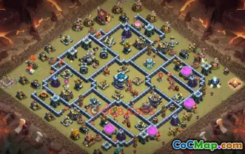 Town Hall 13 War Base, Anti 3 Star, Air Defense #55683