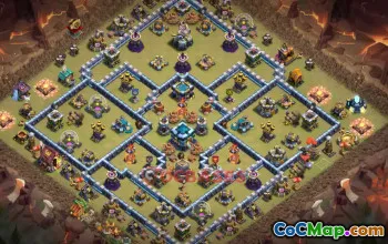 Town Hall 13 War Base | Best Clash of Clans Map & Strategy #50705