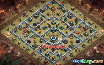 Town Hall 13 War Base | Clash of Clans Copy Base Link #22603
