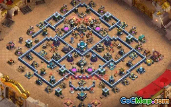 Town Hall 13 War Base - Clash of Clans Defense Strategy (base link) #49472