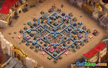 Town Hall 13 War Base - Clash of Clans Defense Strategy (base link) #49478