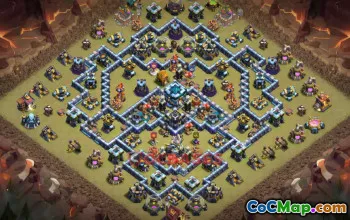Town Hall 13 War Base | Clash of Clans Defensive Layout #52502