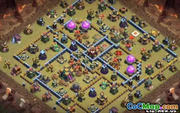 市政厅14基本布局：COC地图，战争与农业设计＃13475