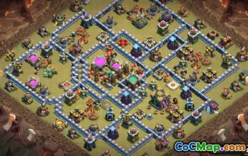 Balai Kota 14 Tata Letak Pangkalan COC: peta rumah, trofi & pertanian #13334