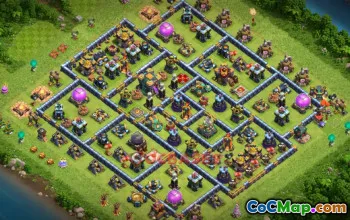 Town Hall 14 Farming Base: Compact & Anti-3 Star Design #18934