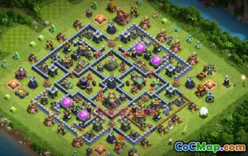 Town Hall 14 Hybrid Base | Clash of Clans | Base Link #49353