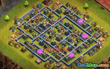 Town Hall 14 Hybrid Base - Layout ynplv #57374