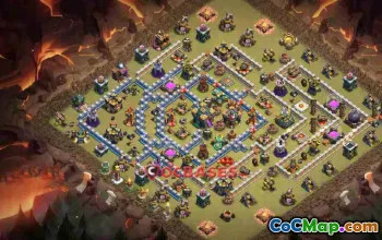 Town Hall 14 Trophy Base: Arrow-Shaped Anti 2 Star Design #24002