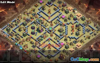 Town Hall 14 War Base - Anti 3, RC, Queen Walk & Air Defense #48852