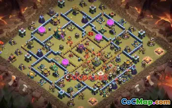 Town Hall 14 War Base: Anti 3 Star & Box Style Layouts #23399