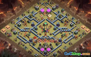 Town Hall 14 War Base: Anti 3 Star Design & Copy Link #19804