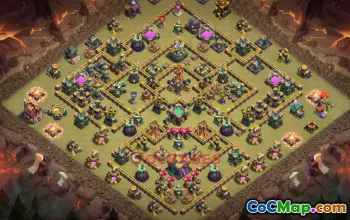 Town Hall 14 War Base | Clash of Clans War Defense Link #48855