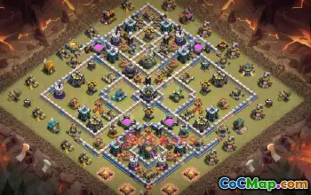 Town Hall 14 War Base - Clash of Clans War Defense Link #49362