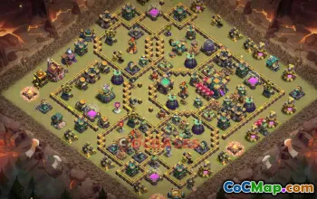 Town Hall 14 War Base - Clash of Clans War Defense Link #49431