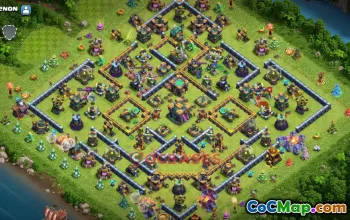 Town Hall 14 War Base – Clash of Clans War Strategy & Base Link #49346
