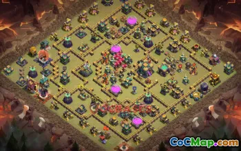 Town Hall 14 War Base with Copy Link #55652
