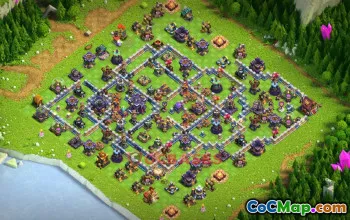 Town Hall 15 War Base with Anti-3 Star Design #55564
