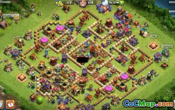 Town Hall 16 Hybrid Base | Clash of Clans Anti-3 Star & Invisi Core #48772