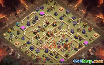 Town Hall 16 Hybrid Base | Clash of Clans TH16 Design #49173