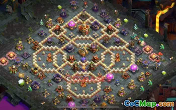 Town Hall 16 Hybrid Base — Clash of Clans TH16 Design #49189