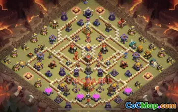 Town Hall 16 Hybrid Base - Clash of Clans TH16 Layouts & Link #49176