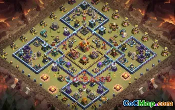 Town Hall 16 Hybrid Base Link | Clash of Clans Symmetrical Hybrid #49167