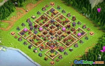 Town Hall 16 Trophy Base for Clans #55558