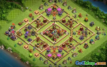 Town Hall 16 Trophy Base | Strong Clay Base for Legend League #50624