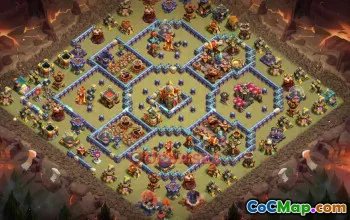 Town Hall 16 War Base | Clash of Clans Defense Layouts (base link) #49242