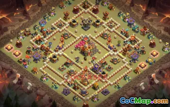 Town Hall 16 War Base - Clash of Clans Defense Strategy #49214