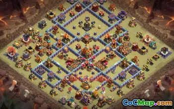 Town Hall 16 War Base - Clash of ClansDefense Link #49245