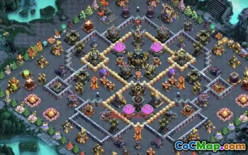 Town Hall 17 Hybrid Base — Clash of Clans | Copy Base Link #49074