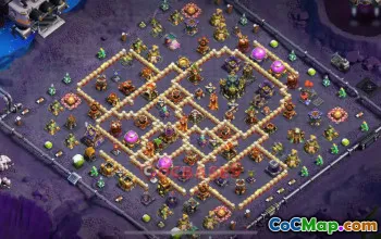 Town Hall 17 Hybrid Base - Clash of Clans | TH17 Defense & Layouts #49028
