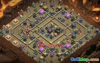 Town Hall 17 Hybrid Base for Clans & Legend League #55381