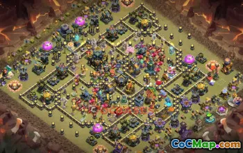 Town Hall 17 Hybrid WAR Base with Copy Link #55551