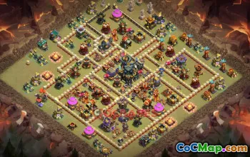 Town Hall 17 War Base | Clash of Clans Anti-2 War Layout #49079