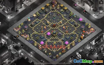 Town Hall 17 War Base — Clash of Clans Defense Strategy (base link) #52344