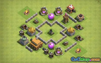 Town Hall 4 Base Layouts for CoC: War, Hybrid & More #27079