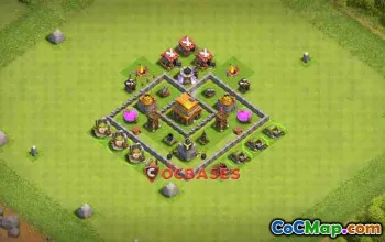 Town Hall 4 Farming Base - Anti Air & Ground - Clash of Clans #24268