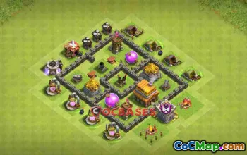 Town Hall 4 Farming Base - Anti-Ground & Balloon Design #22941