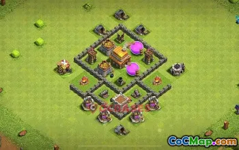 Town Hall 4 Farming Base | Clash of Clans TH4 Anti 3-Star #48978