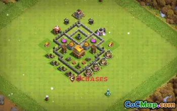Town Hall 4 Hybrid Base - Anti 2 Stars & Giants | Clash of Clans #23374