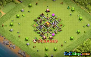 Town Hall 4 Hybrid Base - Anti 3 Star & Barbarian Defense #24261