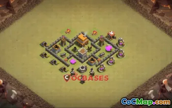 Town Hall 4 War Base - Anti 3 Stars | Clash of Clans #23670