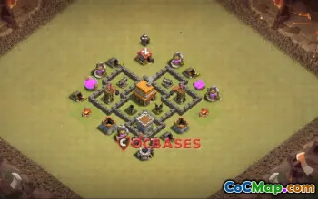 Town Hall 4 War Base - Anti 3 Stars Strategy | Clash of Clans #22940